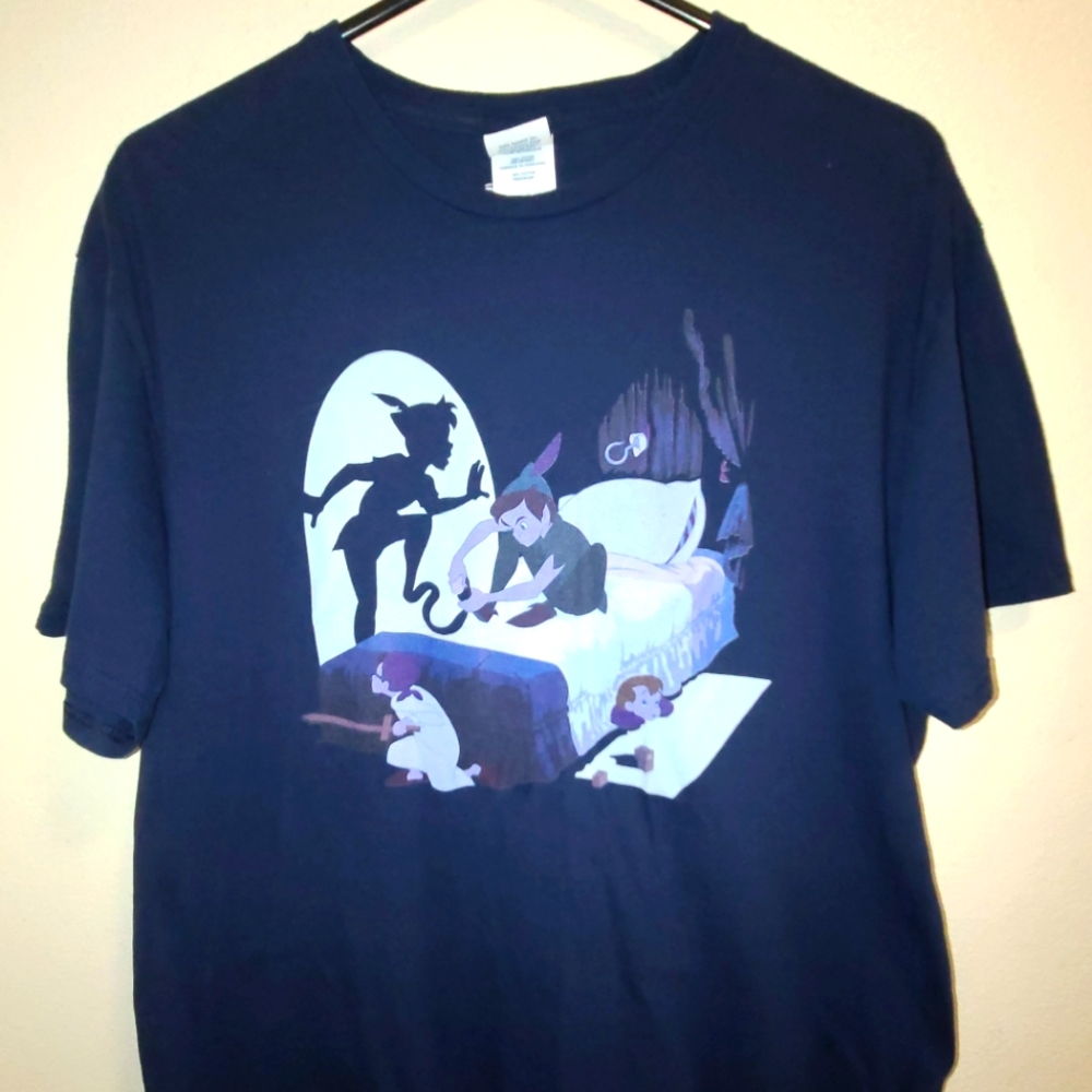 Navy Peter Pan T-Shirt with Shadow Design